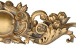 Royal Scroll Gilt Crest Pediment 50 Inch Wide