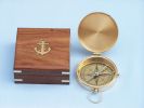 Solid Brass Gentlemen's Compass w/ Rosewood Box 4""