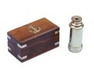 Deluxe Class Scout's Brass Spyglass Telescope 7"" w/ Rosewood Box