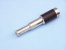 Deluxe Class Scout's Brass - Leather Spyglass Telescope 7&quot; w/ Rosewood Box