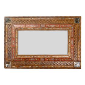 Peruvian Painted Glass Serpentine Mirror