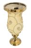 Pearl And Swirl Golden Chalice Vase