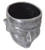 Face Flower Pot M Silver