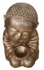 Sitting Monk With Bowl Glossy Black Gold