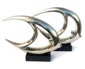 Mirrored Chrome Fish Set of 2 on Bases