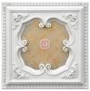 White and Gold Four Leaf Clover Square Chandelier Ceiling Medallion 24in