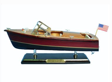 Wooden Chris Craft Triple Cockpit Model Speedboat 14""