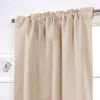 52 x 84 inch Solid Beige Cream Thermal Blackout Curtain Panels - Set of 2