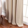 52 x 126 inch Solid Beige Cream Thermal Blackout Curtain Panels - Set of 2