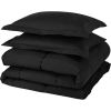 King Size Reversible Microfiber Down Alternative Comforter Set in Black