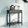 Modern Entryway Accent 2 Drawer Sofa Side Table Black