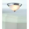 Round 11-inch Brushed Nickel Flush Mount Ceiling Light with Frosted Glass Shade