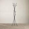 Metal Tree Branch Style Coat Rack with Multiple Hooks in Black