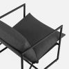 Modern Dark Grey Upholstered Accent Chair with Metal Frame