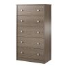 Modern 5-Drawer Bedroom Chest in Rustic Grey Brown Wood Finish