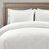 King/California King White Diamond Jacquard 3 PCS Comforter Set