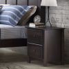 Pine Wood 2 Drawer Nightstand