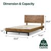 Full size Solid Wood Modern Platform Bed Frame with Adjustable Height Headboard