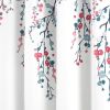 72-inch White Blue Coral Watercolor Floral Shower Curtain