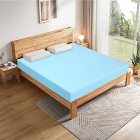 Full size 3-inch Thick Gel-Infused Air Foam Mattress Topper in Light Blue