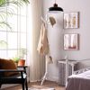 Traditional Classic Solid Wood Coat Rack in White Finish