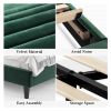 Full size Modern Green Velvet Upholstered Platform Bed with Headboard