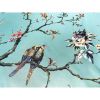 72-in. Teal Blue Green Floral Tree Bird Butterfly Japanese Style Shower Curtain