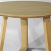 48 Inch Round Scandinavian Solid Wood Dining Table in Blonde