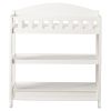 Modern White Wooden Baby Changing Table with Safety Rail Pad and Strap