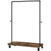 Rustic Industrial Laundry Pipe Garment Rack Lockable Wheels