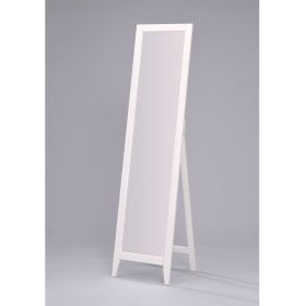 White Wood Finished Contemporary Floor Mirror