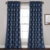 2 Panel 84"L x 52"W Navy Nautical Anchors Window Curtain Set