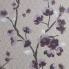 72 x 72 in Cotton Shower Curtain with Purple Grey Beige Floral Blossom Pattern