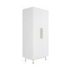 Mid-Century Modern 2-Door Bedroom Armoire Wardrobe Cabinet in White