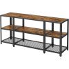 Modern Metal Wood Industrial TV stand Entertainment Center for TV up to 65-inch