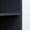 Narrow 5-Shelf Bookcase Slim Storage Shelving Unit Dark Blue Black Wood Finish