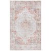 3 ft. x 5 ft. Traditional Persian Style Washable Boho Light Grey Red Area Rug