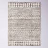 8-ft. x 10-ft. Grey Ivory Chevron Stripe Geometric Boho Style Area Rug