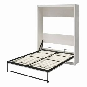 Full size Murphy Bed Space Saving Wall Bed Frame in Ivory Oak Finish