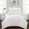 Twin/XL Size Microfiber Crinkled Texture 2 Piece Comforter Set White