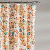 72-inch White Turquoise Blue Orange Floral Flowers Shower Curtain