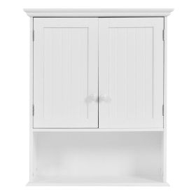 White Wall Mount Bathroom Cabinet with Storage Shelf