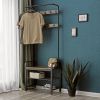 Entryway Modern Industrial Style Hall Tree Coat Rack Shoe Storage Bench