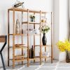 Eco-Friendly Bamboo 4-Shelf Bookcase Storage Rack