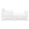 White Wooden Modern Toddler Sleigh Bed with Slatted Guard Rails