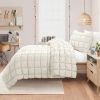 Twin/XL Soft Lightweight Puff Textured 2-Piece Comforter Set in Off White