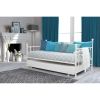 Twin size White Metal DayBed with Roll-out Trundle Bed