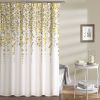 72-inch Off-White Beige Cream Yellow Grey Floral Vines Flowers Shower Curtain