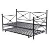 Twin size Contemporary Daybed and Trundle Set in Black Metal Finish