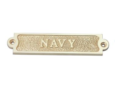 Solid Brass Navy Sign 6""